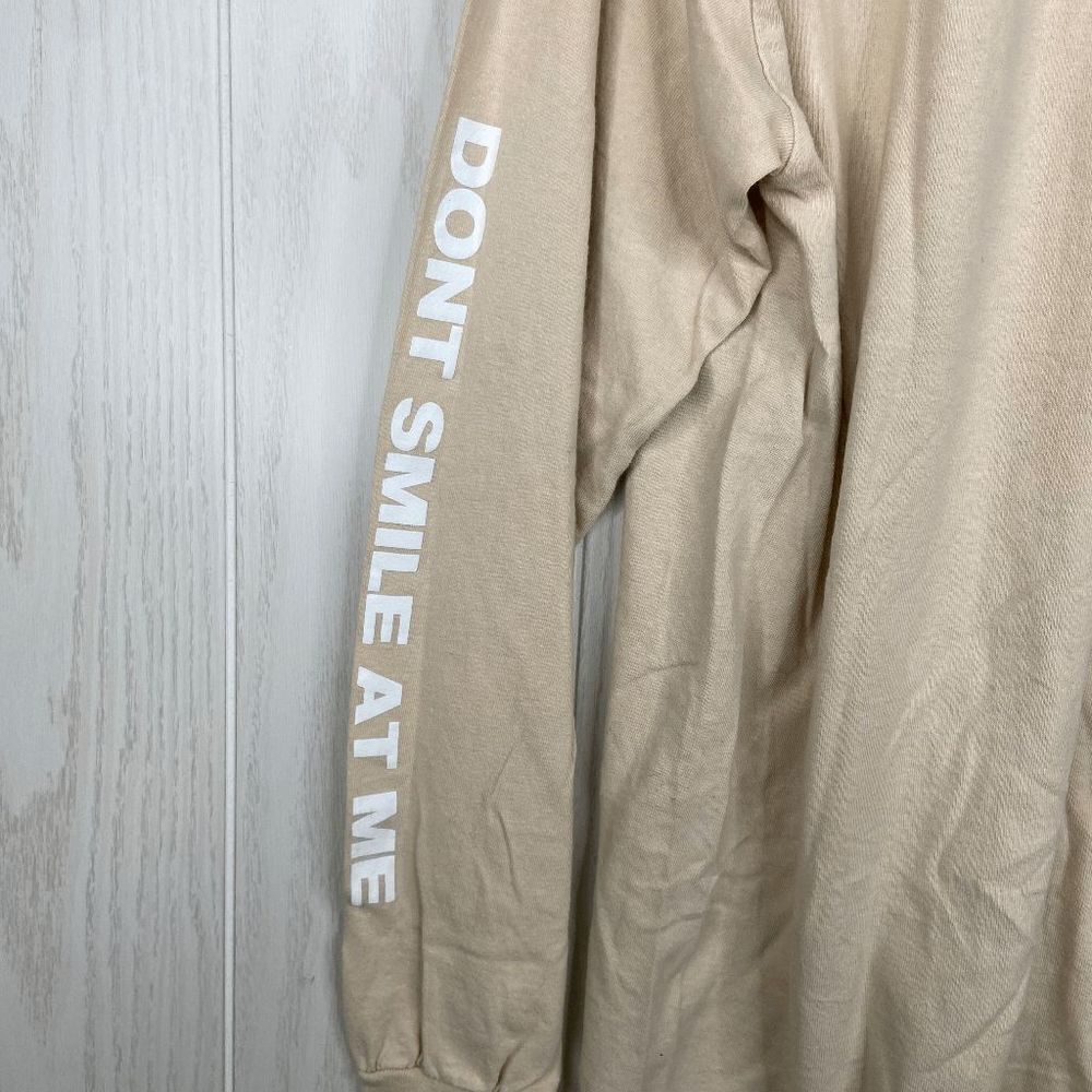 Billie Eilish Dont Smile At Me Long Sleeve Tee Tan Womens Size Large - Picture 3 of 6